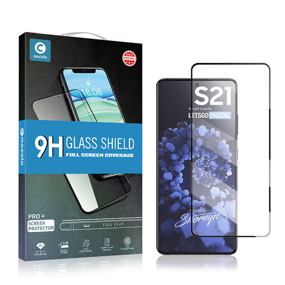 MOCOLO Silk Printing HD Hærdet Glas Fuld Lim Fuld Dækning Skærmbeskyttelsesfilm til Samsung Galaxy S21 4G / 5G