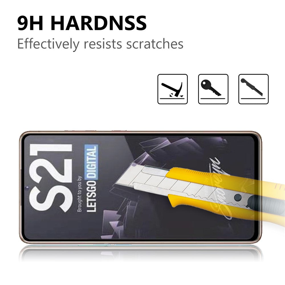 Anti-explosion Dustproof Full Glue Full Cover Tempered Glass Screen Protector with Black Edge for Samsung Galaxy S21 4G/5G