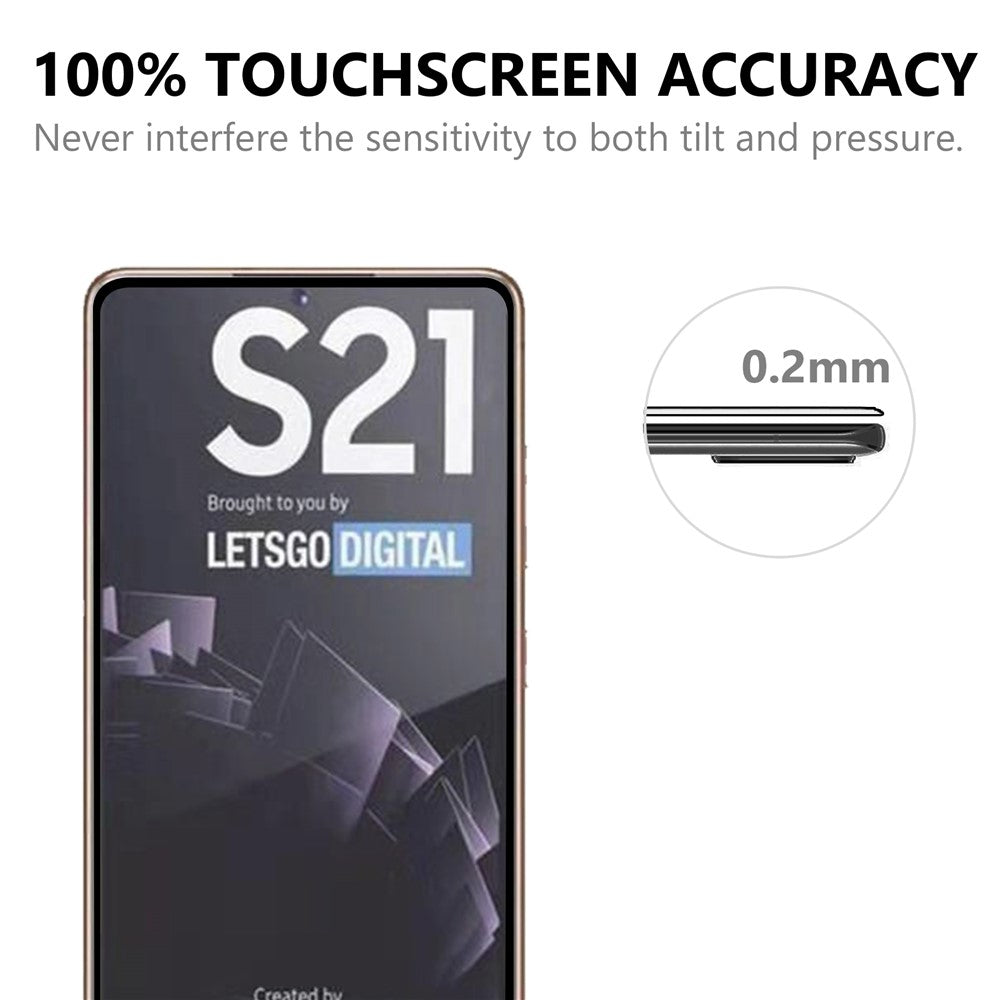 Anti-explosion Dustproof Full Glue Full Cover Tempered Glass Screen Protector with Black Edge for Samsung Galaxy S21 4G/5G