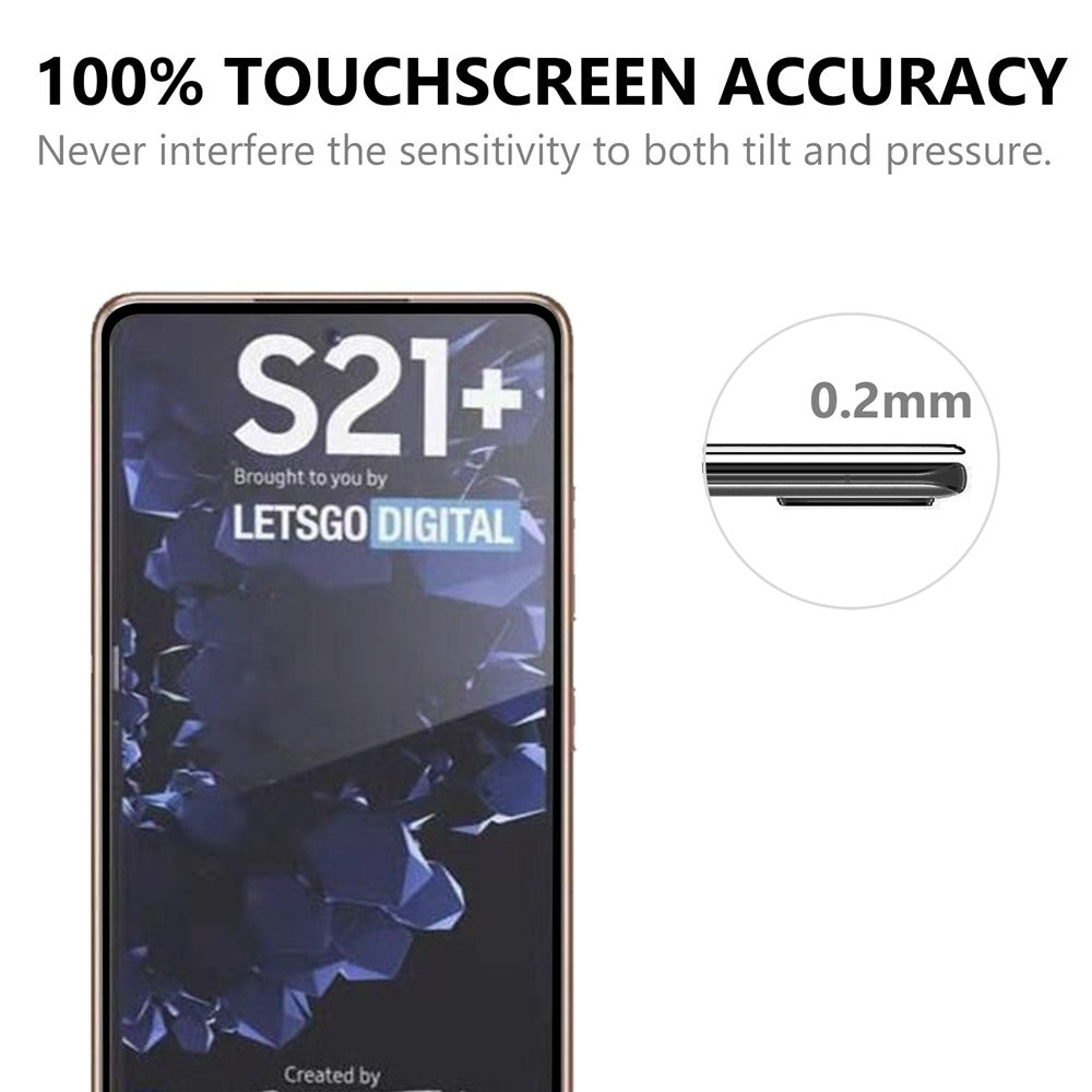 For Samsung Galaxy S21+ 5G Tempered Glass Screen Protector Full Glue Full Cover Film with Black Edges
