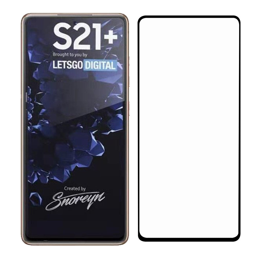 For Samsung Galaxy S21+ 5G Tempered Glass Screen Protector Full Glue Full Cover Film with Black Edges