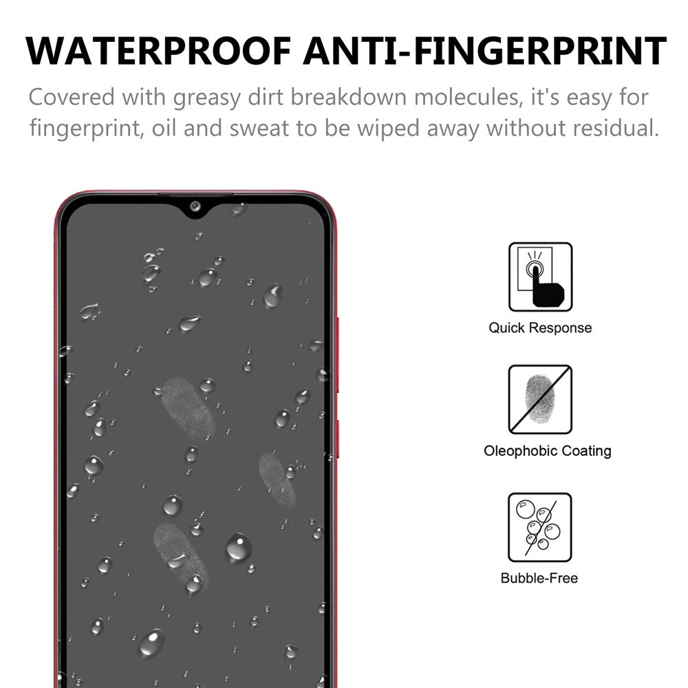 Tempered Glass Film Black Edges Screen Protector for Samsung Galaxy A02s (166.5mm) [Complete Covering] [Full Glue]