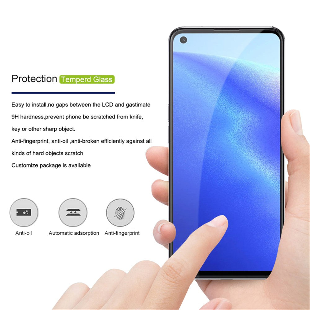 MOCOLO Heltäckande Skärmskydd i Härdat Glas med Silkestryck för Oppo Reno5 5G / Reno5 4G / Reno5 K / Find X3 Lite