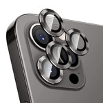 ENKAY HAT PRINCE 3 stk./sæt til iPhone 12 Pro Max Aluminiumlegering Bagkamera Linsebeskytter Ultra Klar Hærdet Glasfilm - Sort