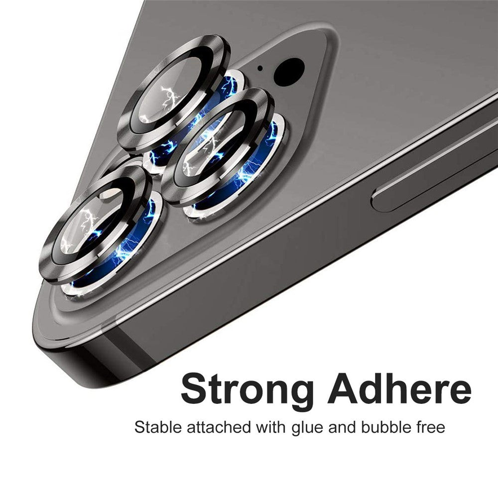 ENKAY HAT PRINCE 3 stk./sæt til iPhone 12 Pro Max Aluminiumlegering Bagkamera Linsebeskytter Ultra Klar Hærdet Glasfilm - Sort