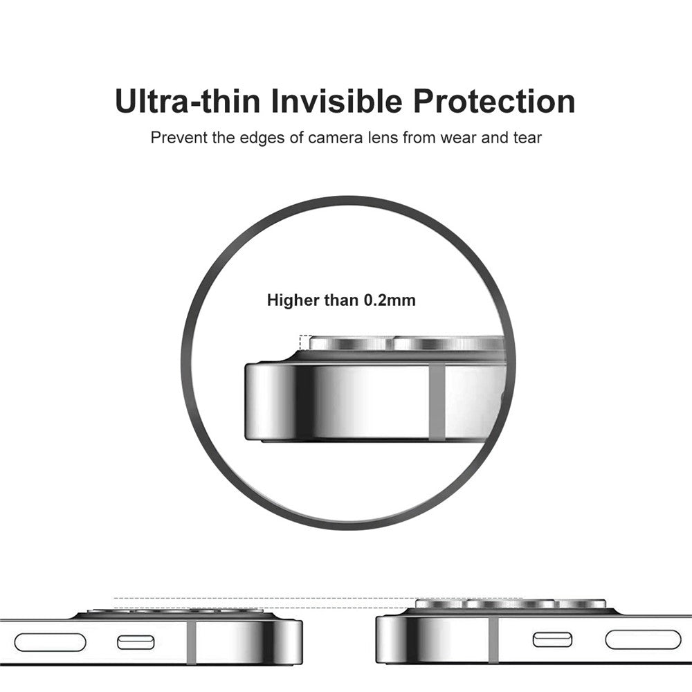 ENKAY HAT PRINCE 3 stk./sæt til iPhone 12 Pro Max Aluminiumlegering Bagkamera Linsebeskytter Ultra Klar Hærdet Glasfilm - Sort