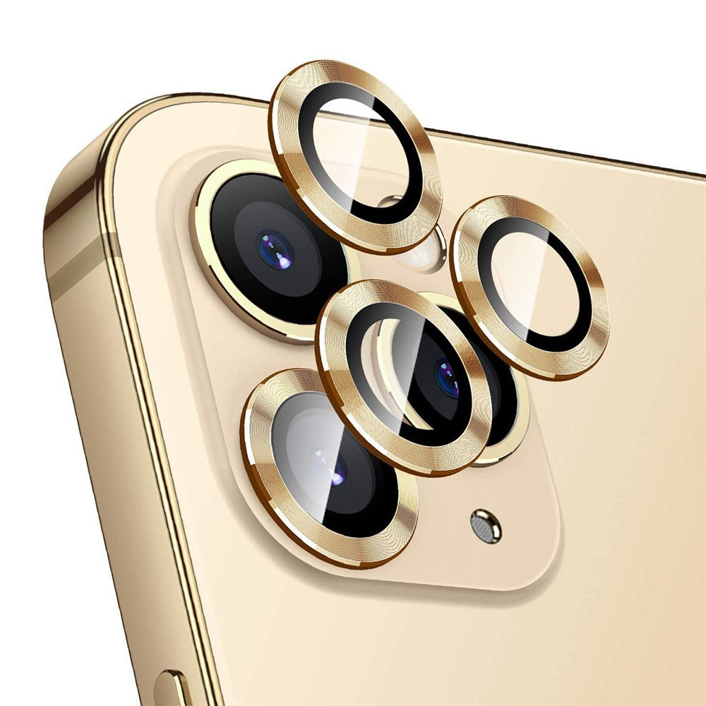ENKAY HAT PRINCE 3 stk./sæt til iPhone 12 Pro Max Aluminiumlegering Bagkamera Linsebeskytter Ultra Klar Hærdet Glasfilm - Sort