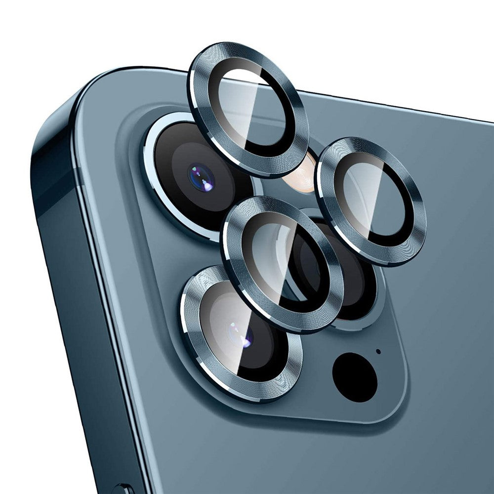 ENKAY HAT PRINCE 3 stk./sæt til iPhone 12 Pro Max Aluminiumlegering Bagkamera Linsebeskytter Ultra Klar Hærdet Glasfilm - Sort