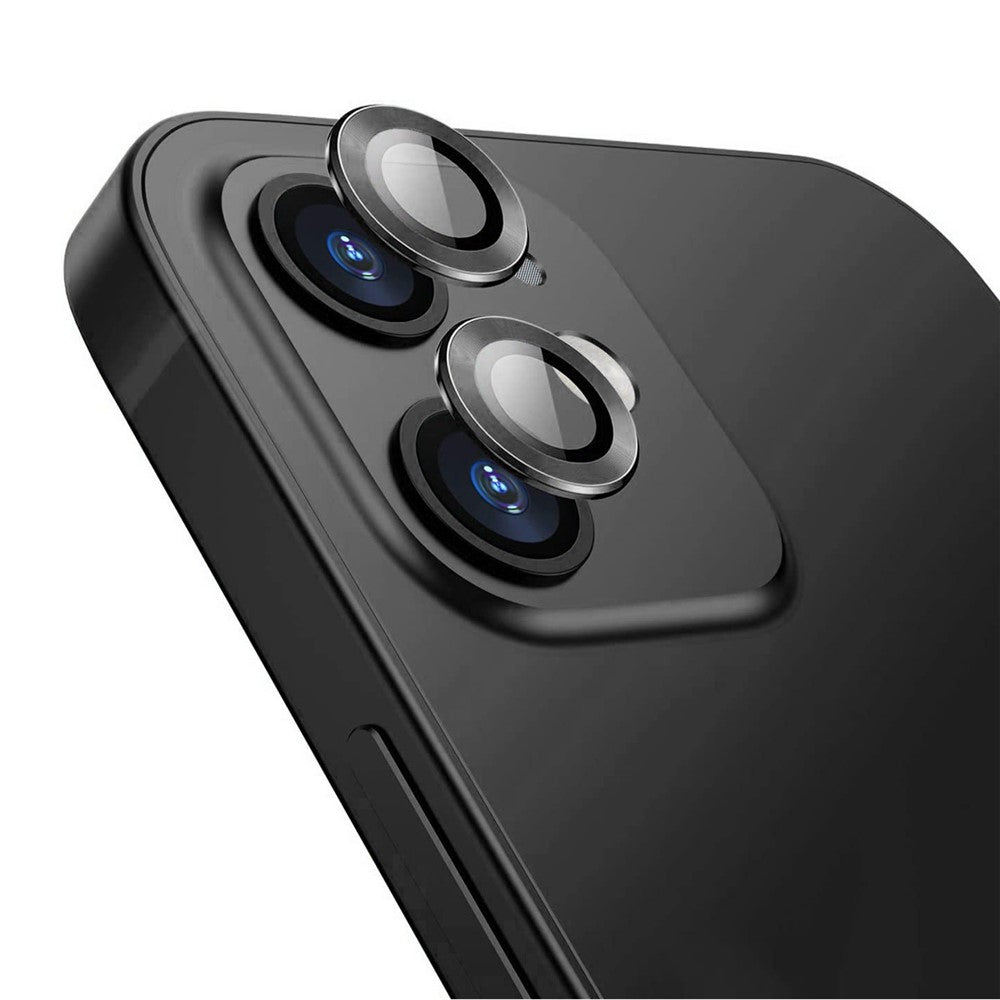 ENKAY HAT PRINCE Ultra Clear Back Camera Lens Protector Aluminium Alloy Frame Tempered Glass Film (2PCS / 1 Set) for iPhone 12 / 12 mini