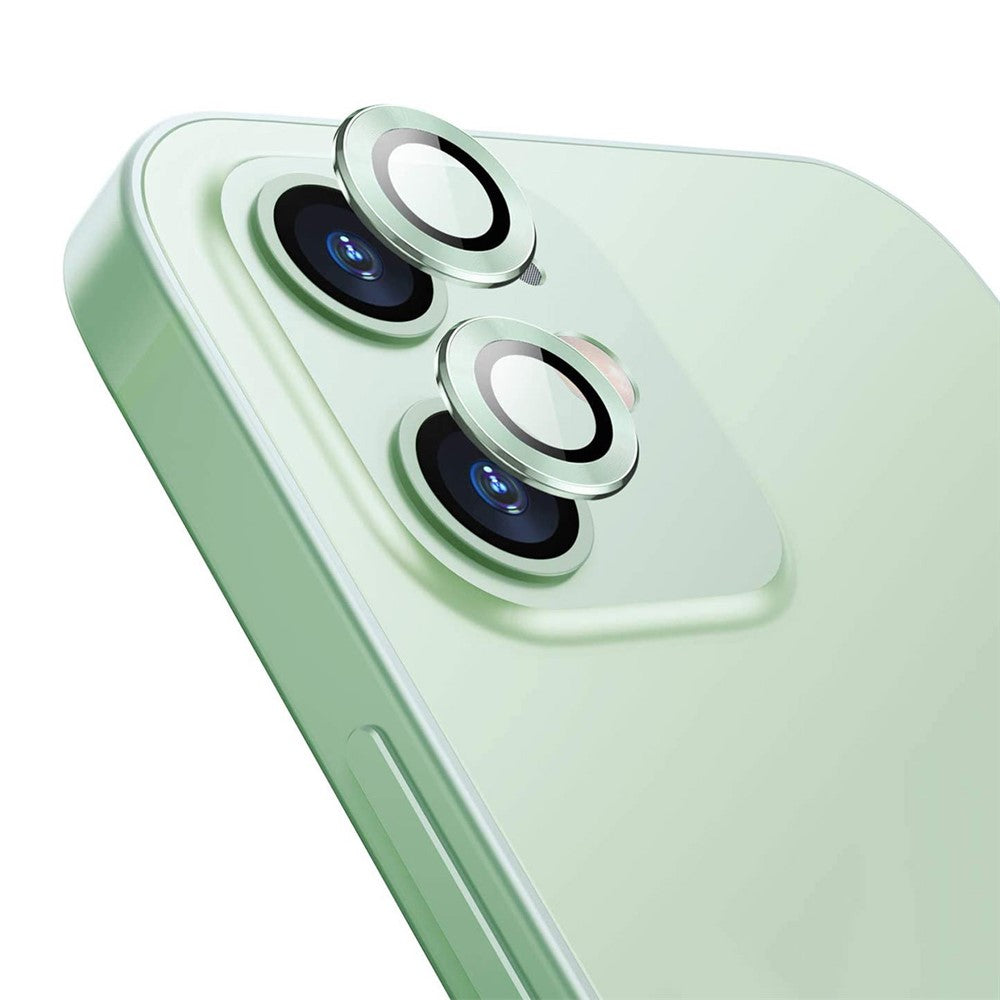ENKAY HAT PRINCE Ultra Clear Back Camera Lens Protector Aluminium Alloy Frame Tempered Glass Film (2PCS / 1 Set) for iPhone 12 / 12 mini
