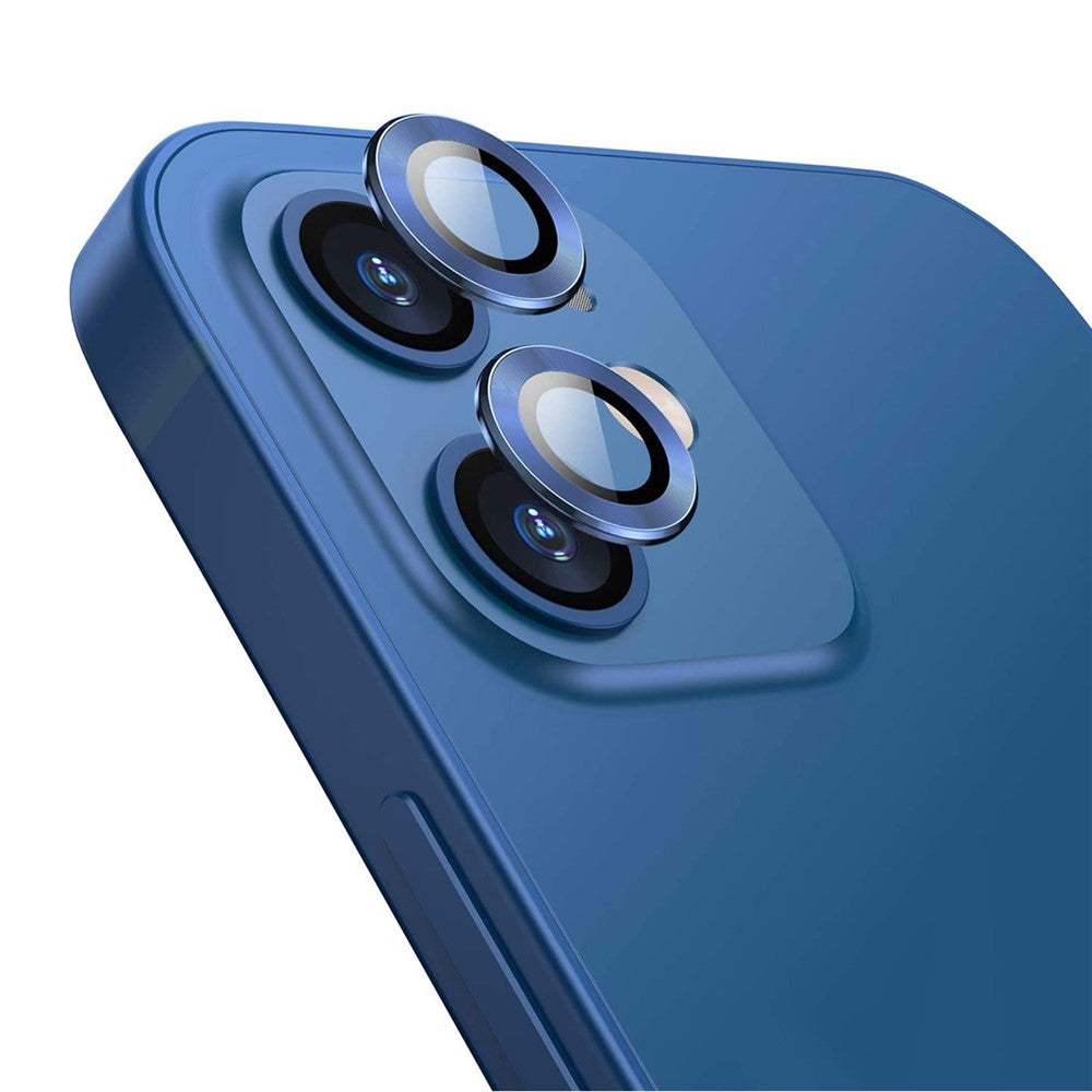 ENKAY HAT PRINCE Ultra Clear Back Camera Lens Protector Aluminium Alloy Frame Tempered Glass Film (2PCS / 1 Set) for iPhone 12 / 12 mini