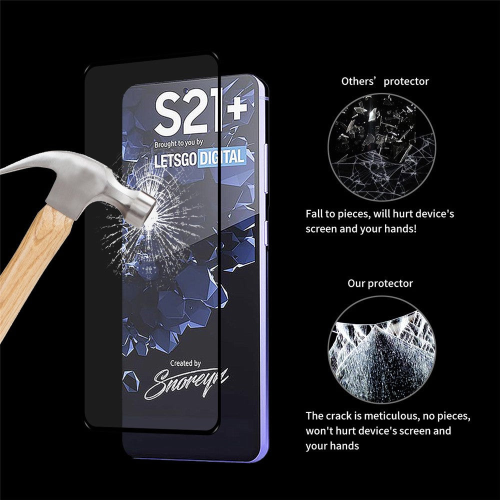 2 stk/sæt HAT PRINCE 0.2 mm 9H 2.5D Fuld Dækning Fuld Lims Beskyttende Skærmfilm [Ultratynd Lås-op Version] til Samsung Galaxy S21 Plus 5G