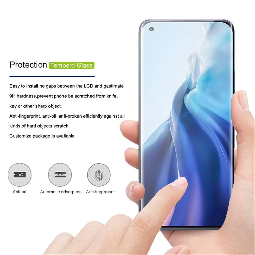 MOCOLO for Xiaomi Mi 11 3D Curved UV Liquid Tempered Glass Screen Protector Full Coverage Full Glue Ultra Clear Shield