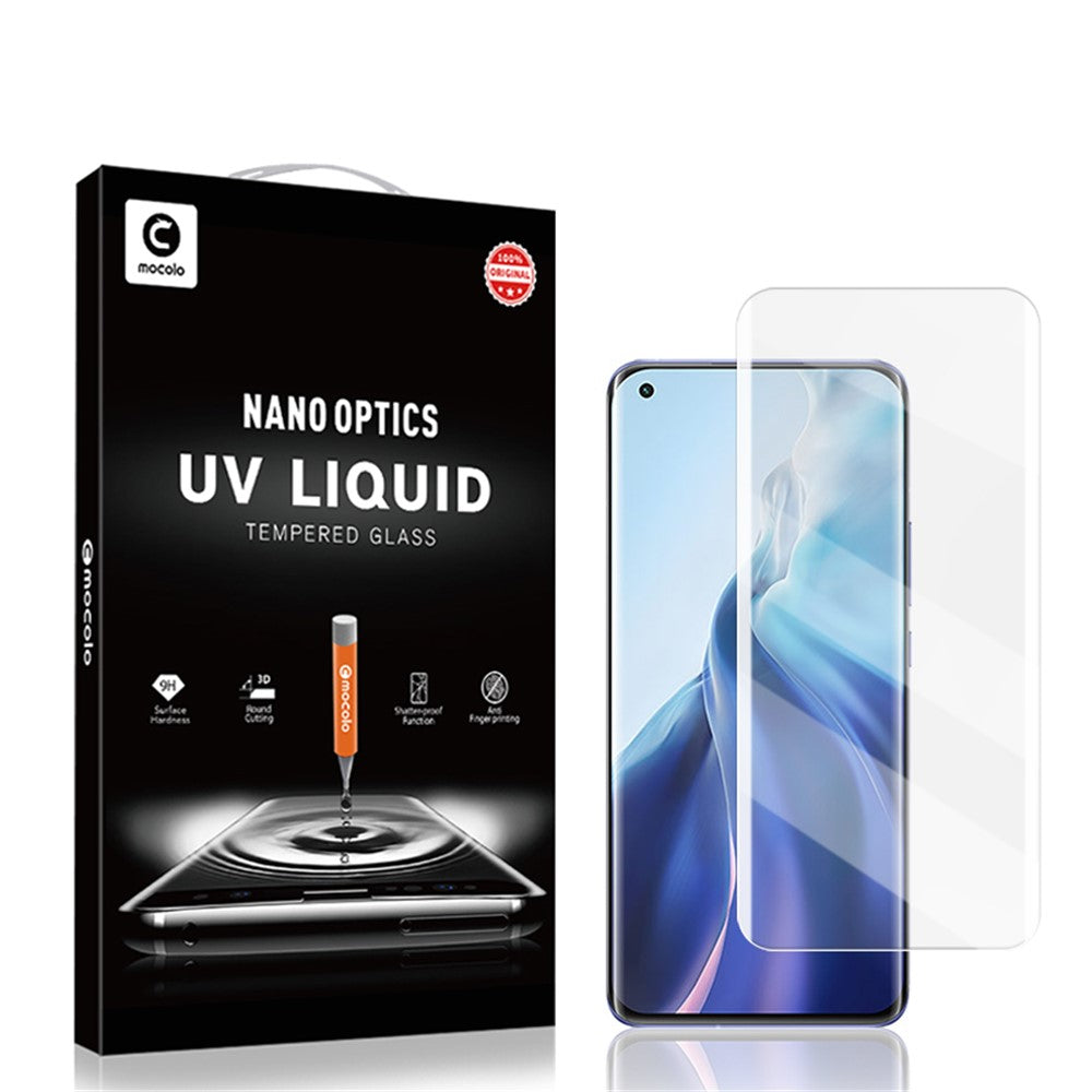 MOCOLO for Xiaomi Mi 11 3D Curved UV Liquid Tempered Glass Screen Protector Full Coverage Full Glue Ultra Clear Shield