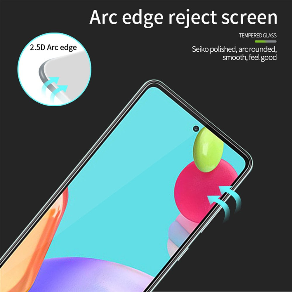 PINWUYO till Samsung Galaxy A52 4G/5G / A52s 5G helhäftande härdat glasfilm [Fingeravtrycksskyddande] [Explosionsskyddande]