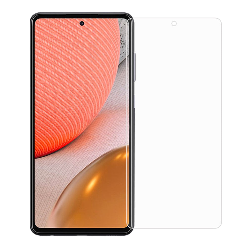 2.5D-hærdet glas med buet kant og skærmbeskyttelse af god kvalitet til Samsung Galaxy A72 5G / A72 4G