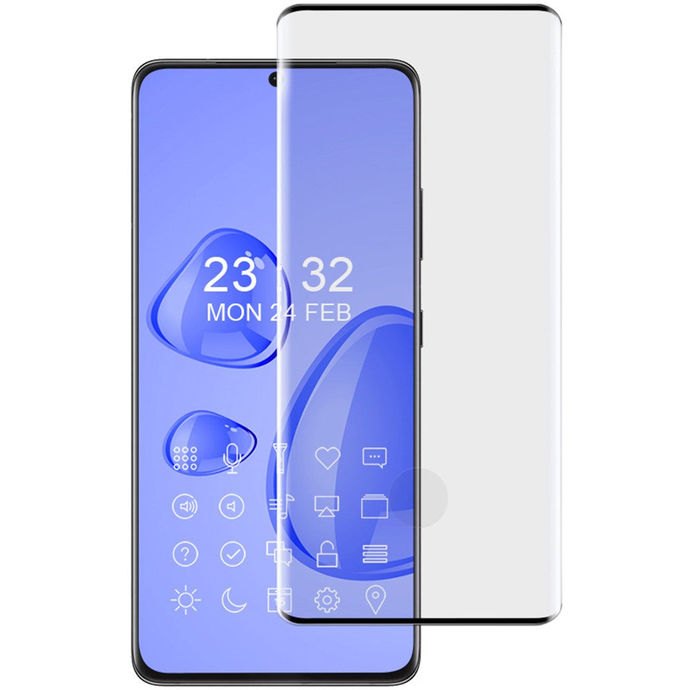 IMAK 3D Curved Tempered Glass Full Covering Screen Film Anti-Scratch Side Glue for Samsung Galaxy S21 Ultra 5G