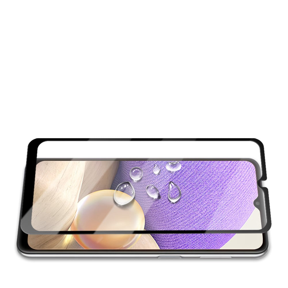 AMORUS Heltäckande Silkestryck Ultraklar Härdad Glasskärmskyddsfilm för Samsung Galaxy A32 5G/M32 5G/A12/M12/A02s (164,2x75,9x9,1mm)