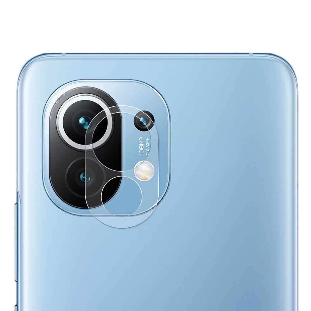 HAT PRINCE slidstærk kameralinsefilm til Xiaomi Mi 11, 0,2 mm, 9H, 2,15D buet kant, hærdet glasbeskyttelse