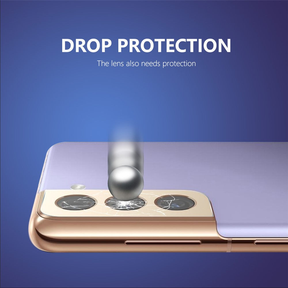 Samsung Galaxy S21 4G/5G HAT PRINCE 2 st/set kameralinsskydd Ultraklart 0,2 mm 9H 2,15D Arc Edge härdat glaskameralinsskyddsfilm