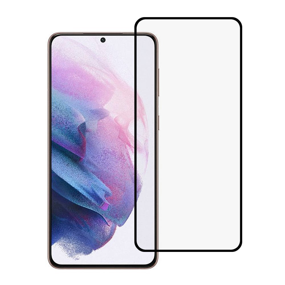 For Samsung Galaxy S21 4G/5G [Full Coverage] Silk Printing Full Glue Tempered Glass Screen Protector [Fingerprint Unlock Version]