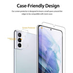 2.5D 9H Arc Edge Tempered Glass Screen Protector + Camera Lens Film Guard for Samsung Galaxy S21 4G/5G