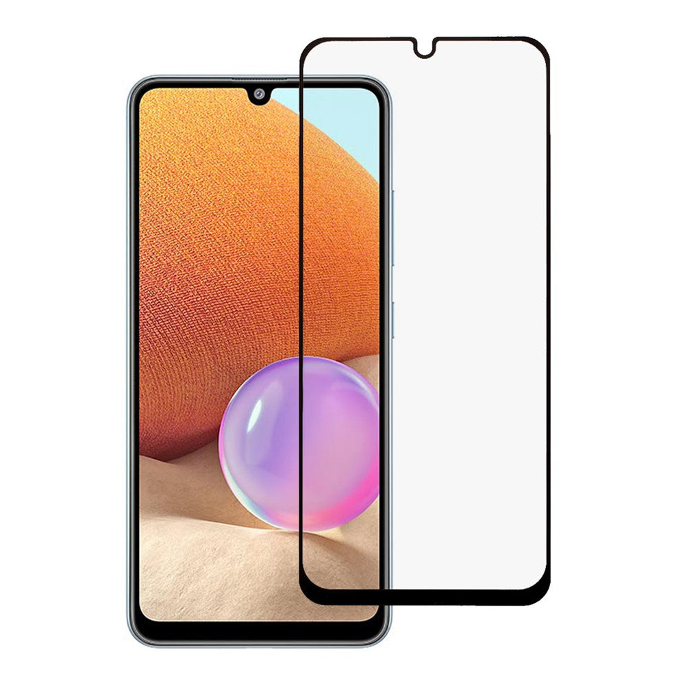 Komplett täckande silkestryck helhäftande härdat glasskärmskydd för Samsung Galaxy A31 / A22 4G / A32 4G (EU-version)