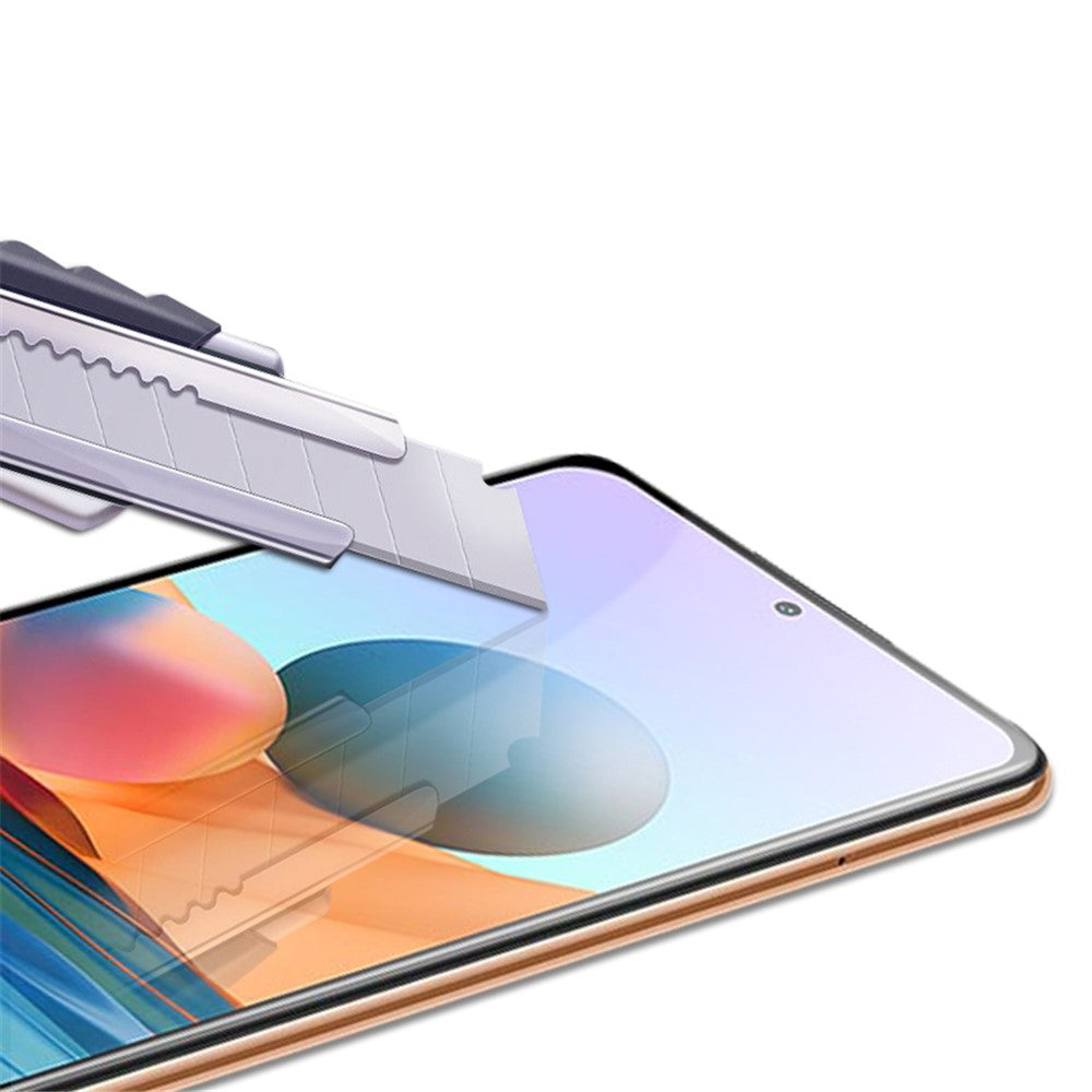 MOCOLO Full Glue Full Coverage Silk Printing Tempered Glass Screen Protector for Xiaomi Poco M5s 4G / Redmi Note 10 4G / Note 10S 4G