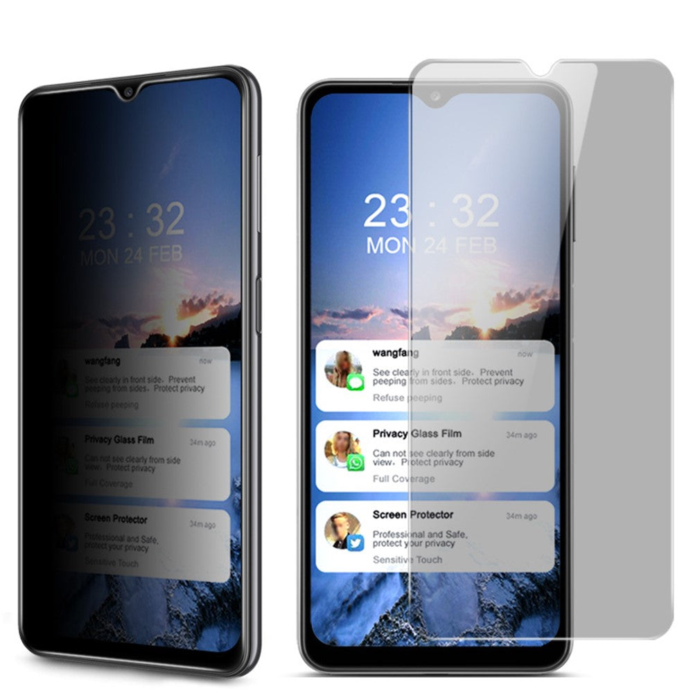 IMAK Anti-Peep 9H Hærdet Glas Beskyttelsesfilm til Samsung Galaxy A32 5G / Galaxy A12