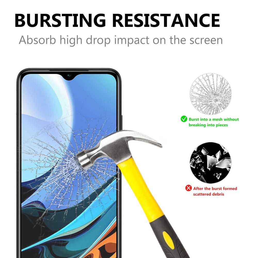 Ultraklart, heltäckande, explosionsskyddande, härdat glas, skärmskydd med svarta kanter för Xiaomi Redmi 9T/9 Power/Note 9 4G (Qualcomm Snapdragon 662)