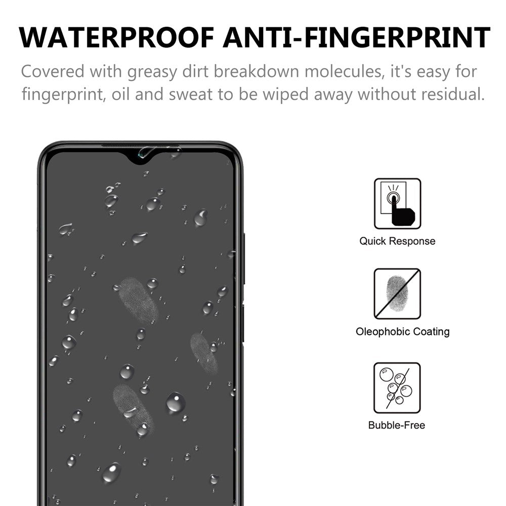 Ultraklart, heltäckande, explosionsskyddande, härdat glas, skärmskydd med svarta kanter för Xiaomi Redmi 9T/9 Power/Note 9 4G (Qualcomm Snapdragon 662)