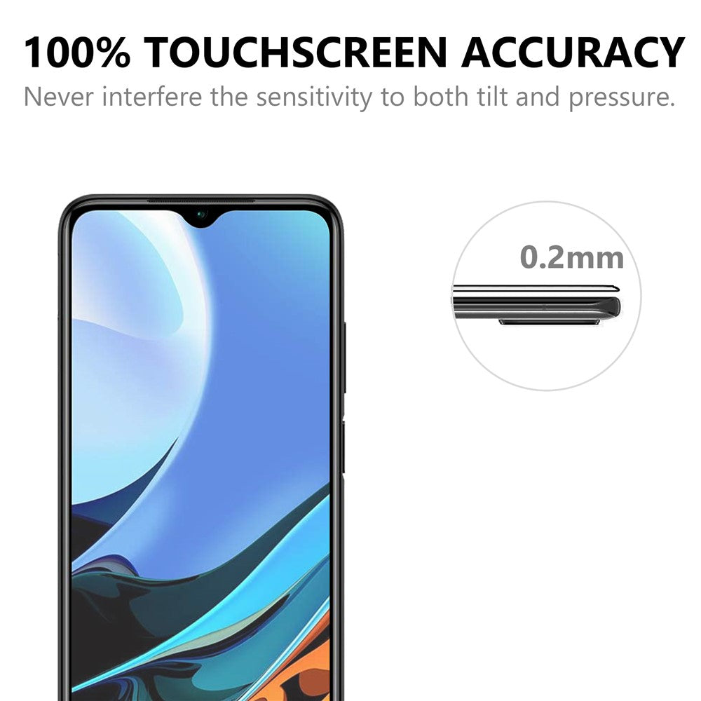 Ultraklart, heltäckande, explosionsskyddande, härdat glas, skärmskydd med svarta kanter för Xiaomi Redmi 9T/9 Power/Note 9 4G (Qualcomm Snapdragon 662)