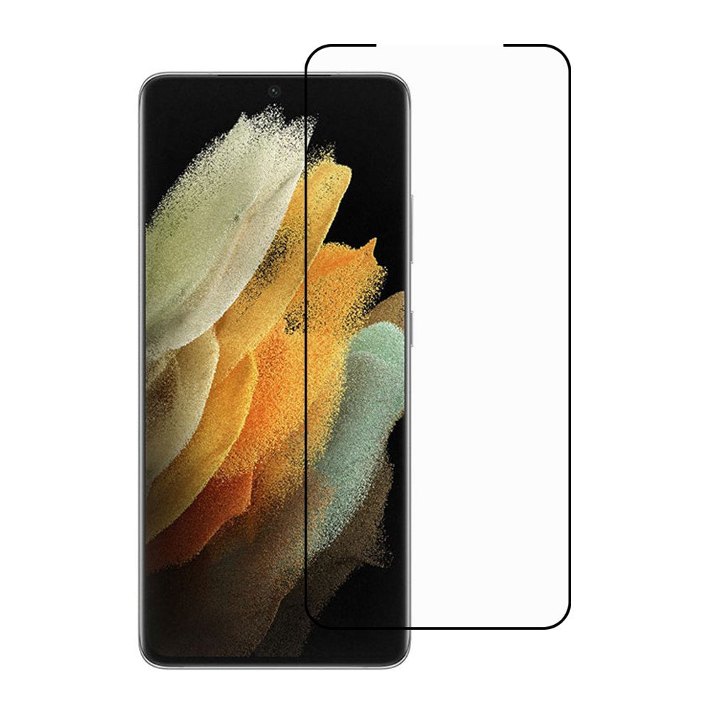 RURIHAI 3D-böjd helhäftande härdat glasskärmskydd [fingeravtrycksigenkänning] för Samsung Galaxy S21 Ultra 5G