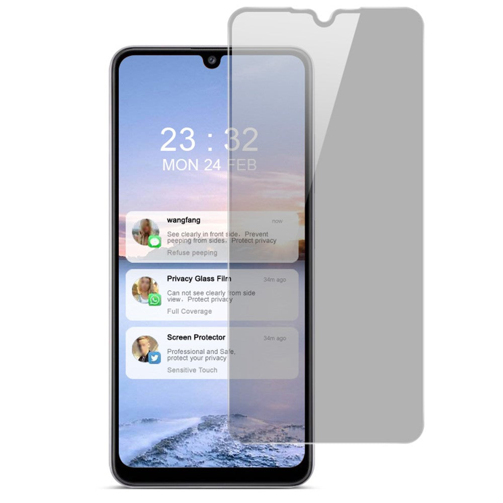 IMAK Anti-Peep 9H-hårdhet Härdat Glasskydd för Samsung Galaxy A32 4G