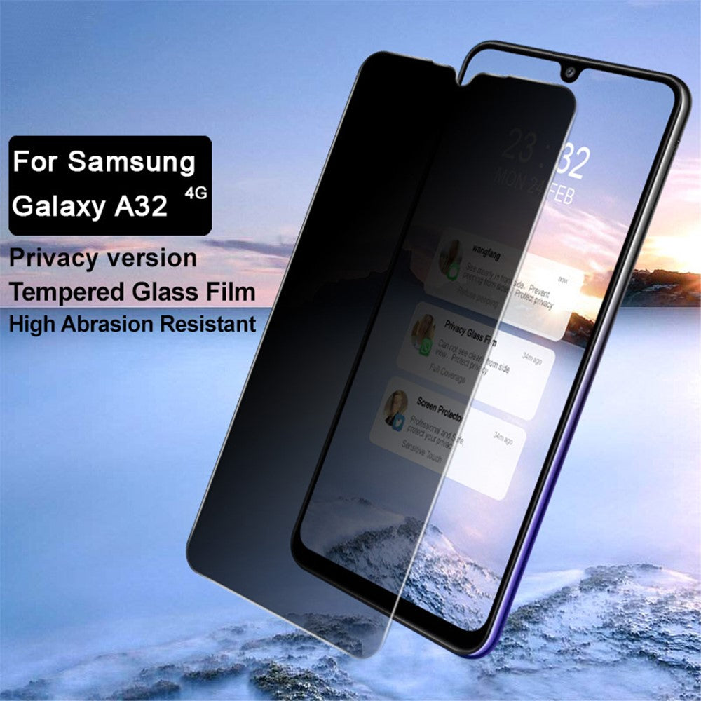 IMAK Anti-Peep 9H-hårdhet Härdat Glasskydd för Samsung Galaxy A32 4G