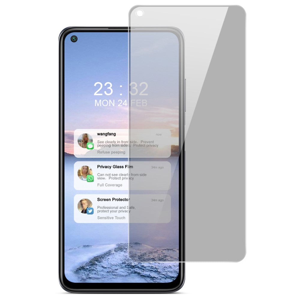 IMAK Anti-Spying 9H Ultra Clear Tempered Glass Protector for Xiaomi Redmi Note 9 5G / Note 9T 5G