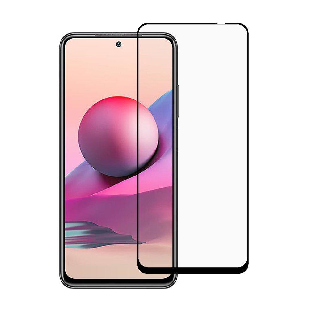 RURIHAI för Xiaomi Redmi Note 10S Härdat Glas Helskärmsskydd [2.5D] [Solid Defense]