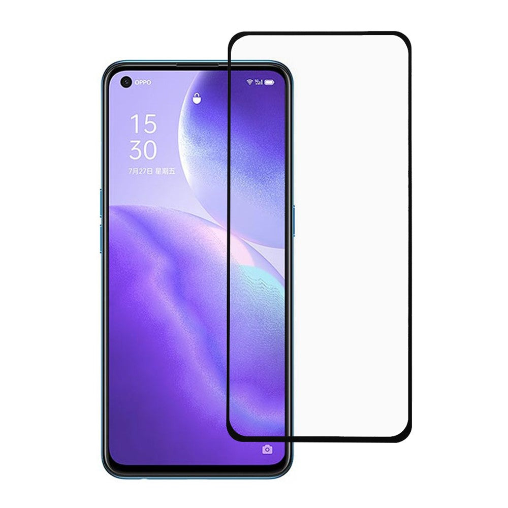 Helhäftande härdat glasskärmfilm i full storlek för Oppo Find X3 Lite/Reno5 5G/Reno5 4G/Reno5 K