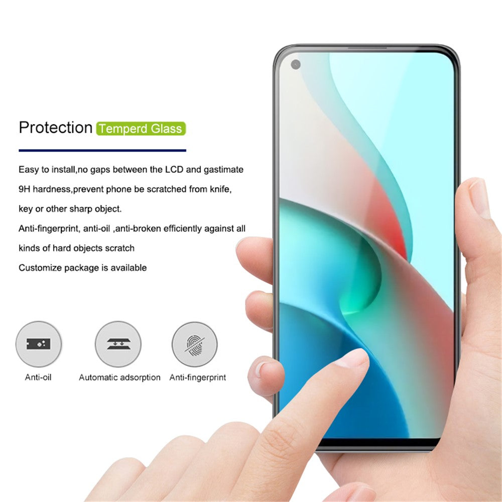 AMORUS Silk Printing HD Full Glue Full Coverage Tempered Glass Screen Protector for Xiaomi Mi 11 Lite 4G / 5G / 11 Lite 5G NE
