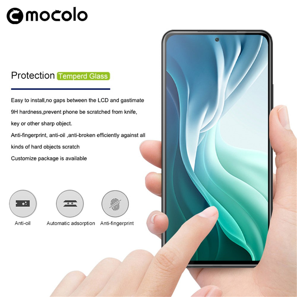 MOCOLO Full Glue Silk Print Tempered Glass Full Coverage HD Screen Protector for Xiaomi Mi 11i