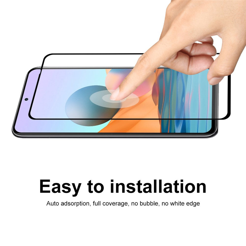 HAT PRINCE 0.26mm 9H 2.5D Arc Edge Full Glue Tempered Glass Screen Protector Film for Xiaomi Redmi Note 10 Pro Max/Redmi Note 10 Pro