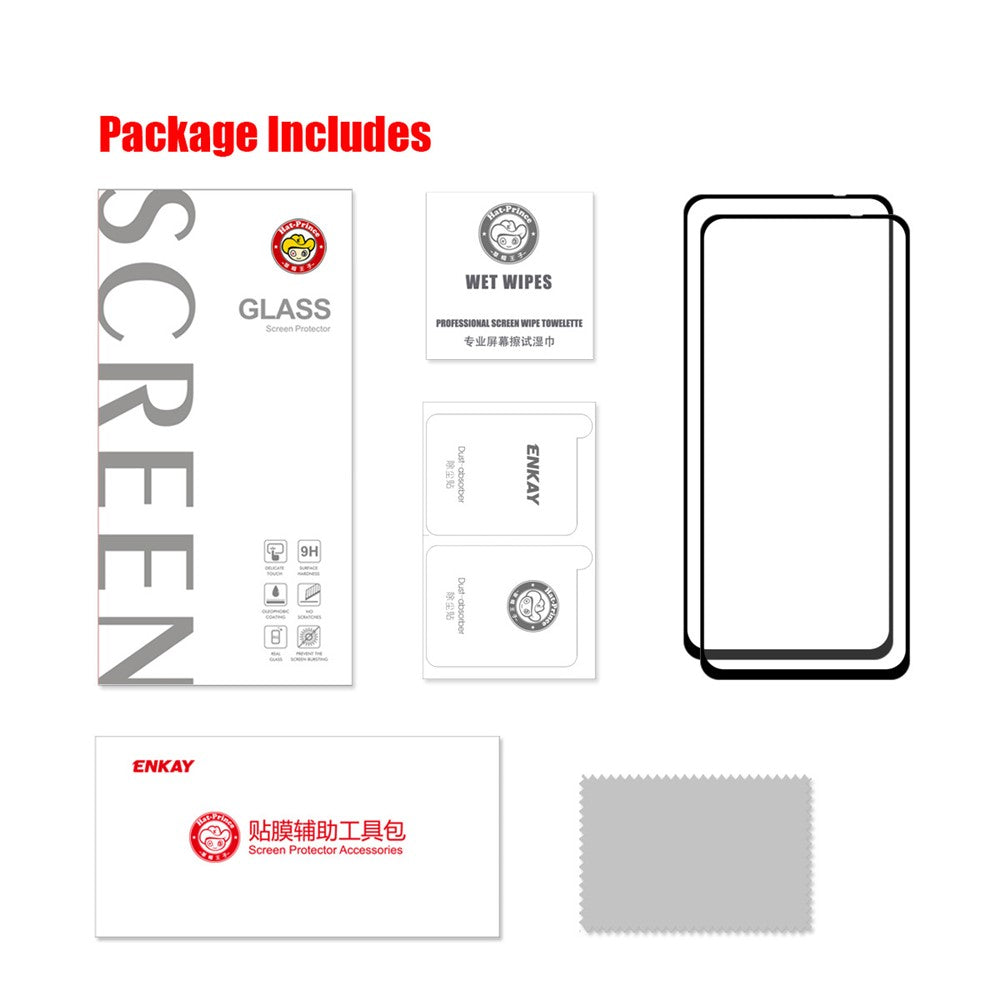 ENKAY HAT PRINCE 2PCS / Set for Xiaomi Redmi Note 10 Pro / Note 10 Pro Max 0.26mm 9H Full Glue Full Screen Tempered Glass Protector Films