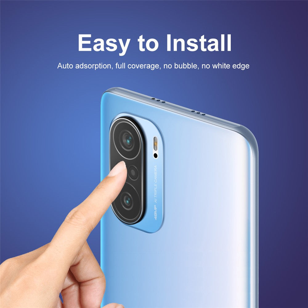 2 st ENKAY HAT PRINCE Slitstark ultraklar kameralinsfilm för Xiaomi Mi 11X/11X Pro/11i 0,2 mm 9H 2,15D Arc Edge härdat glasskydd