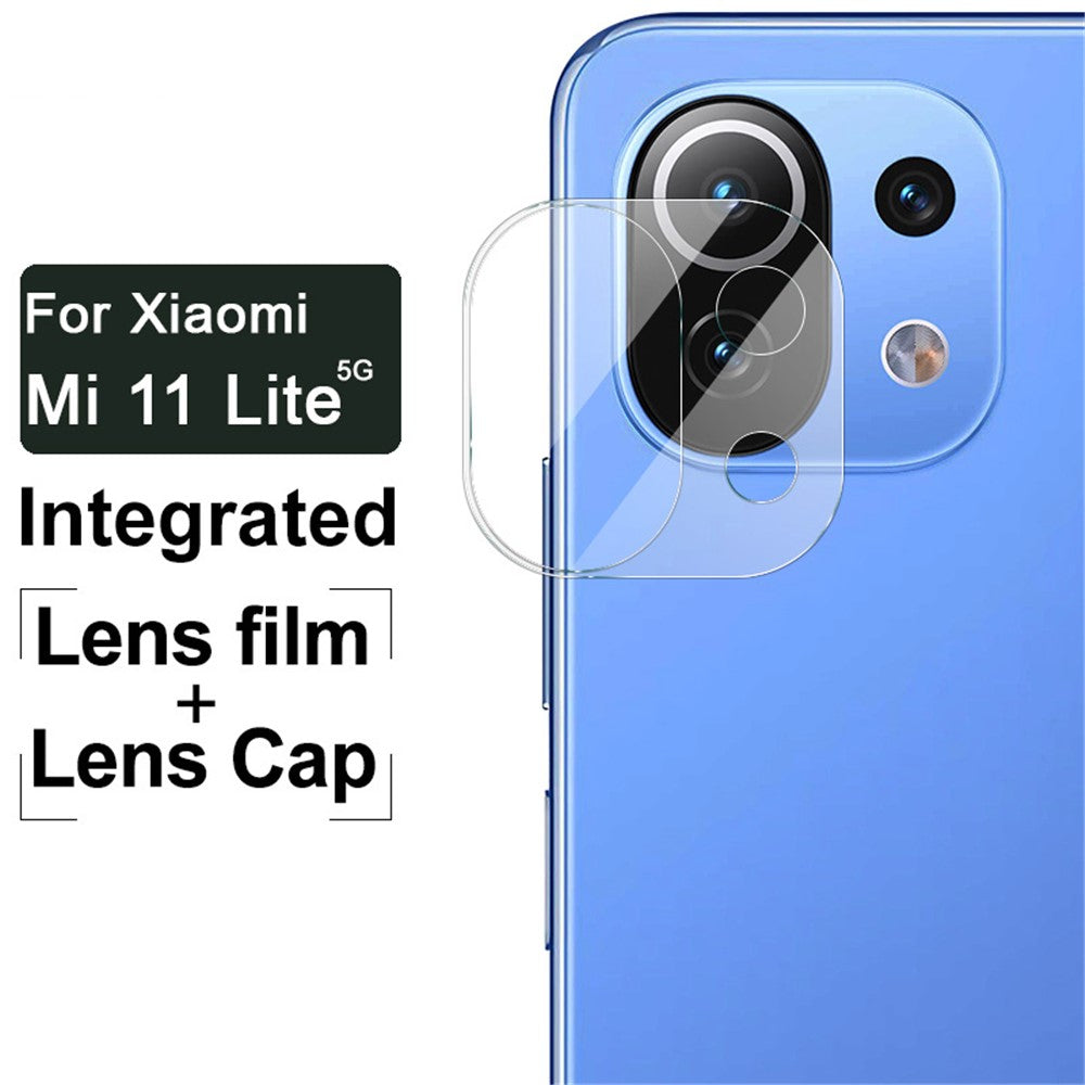 IMAK Reptålig HD Härdat Glas Kameralinsfilm + Linsskydd för Xiaomi Mi 11 Lite 5G / 4G / 11 Lite 5G NE