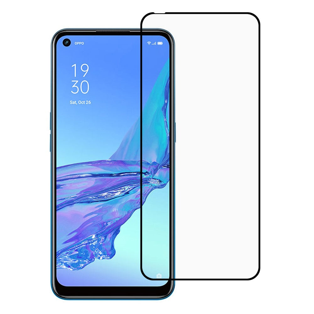 Silkestryck [Heltäckande] Härdat Glas Anti-Burst Skärmskydd [Helt Lim] för Oppo A53 5G/A53s