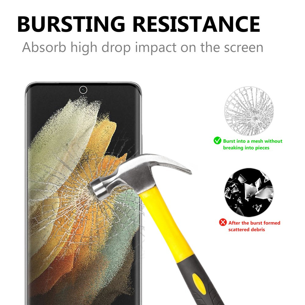 Fingeraftryksafvisende ultraklar 3D-skærmbeskyttelsesfilm af hærdet glas til hele skærmen på Samsung Galaxy S21 Ultra 5G
