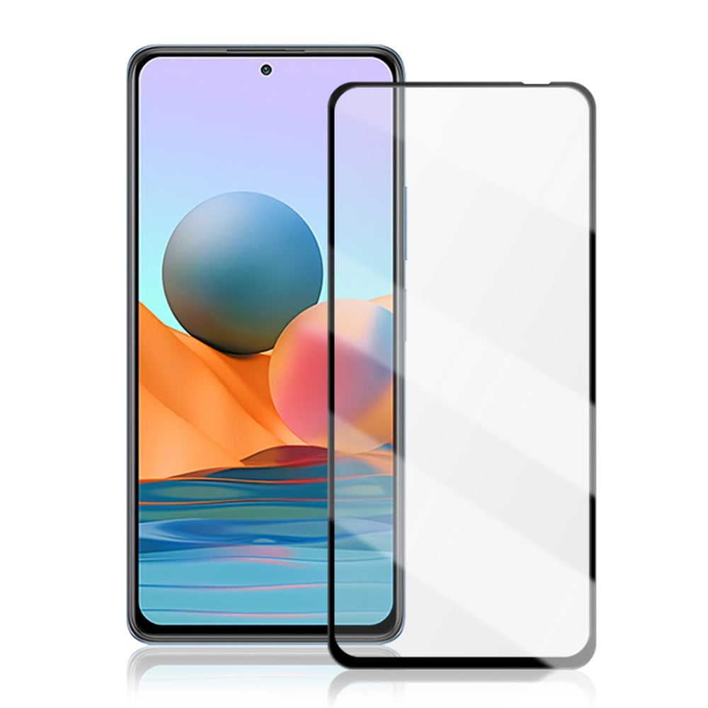 AMORUS Full Covering Full Glue Silk Printing Tempered Glass Screen Protector Film for Xiaomi Redmi Note 10 5G/Poco M3 Pro 5G/4G