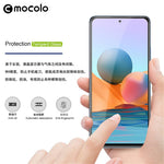 MOCOLO Explosionsskyddande silkestryck härdat glas i full storlek, skärm, heltäckande limfilm för Xiaomi Redmi Note 10 Pro 4G (Indien)/(Globalt)/Note 10 Pro Max