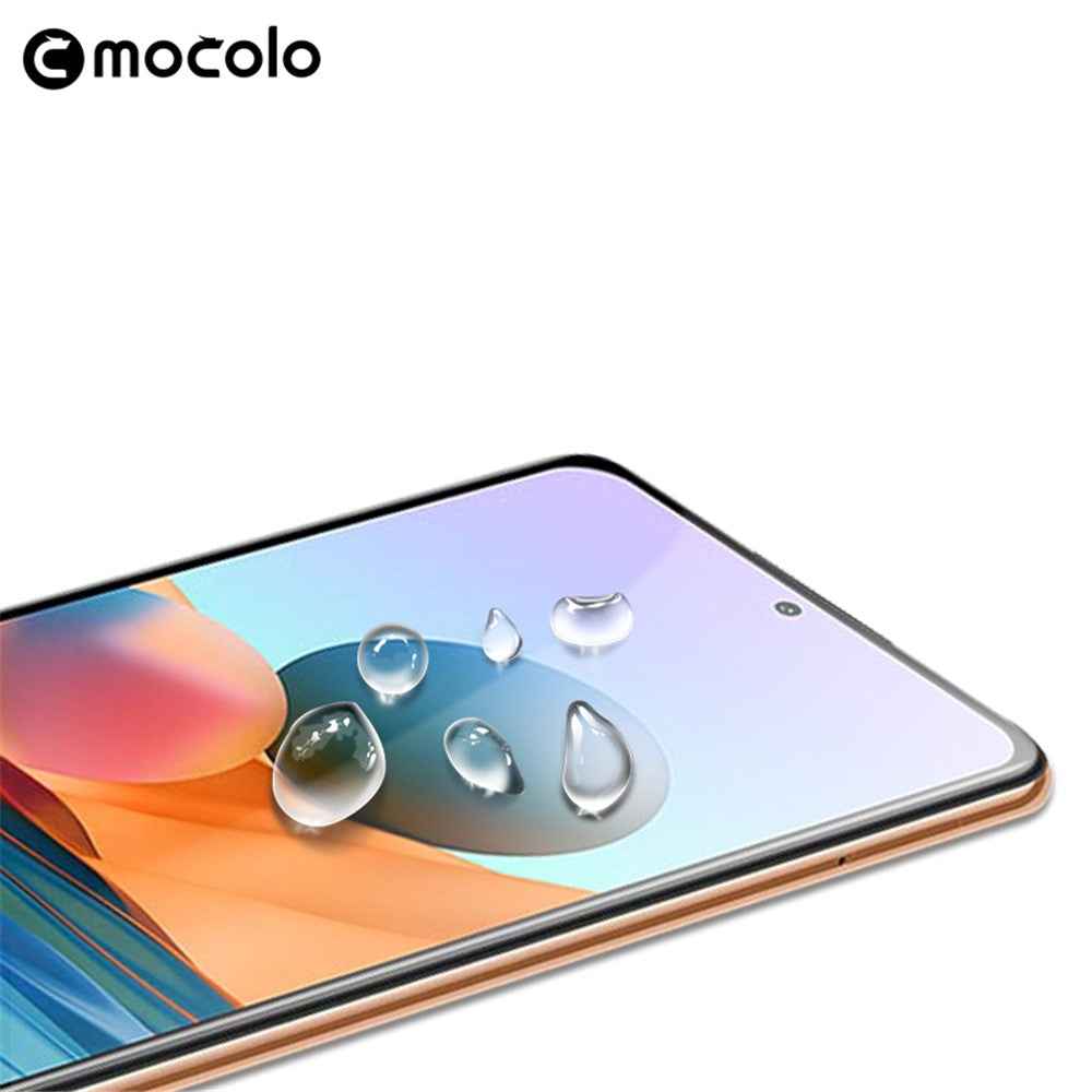 MOCOLO Explosionsskyddande silkestryck härdat glas i full storlek, skärm, heltäckande limfilm för Xiaomi Redmi Note 10 Pro 4G (Indien)/(Globalt)/Note 10 Pro Max