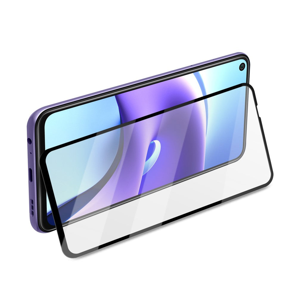 AMORUS Silk Printing Full Glue Tempered Glass Full Screen Covering Protector Film for Xiaomi Redmi Note 9 5G/Note 9T 5G
